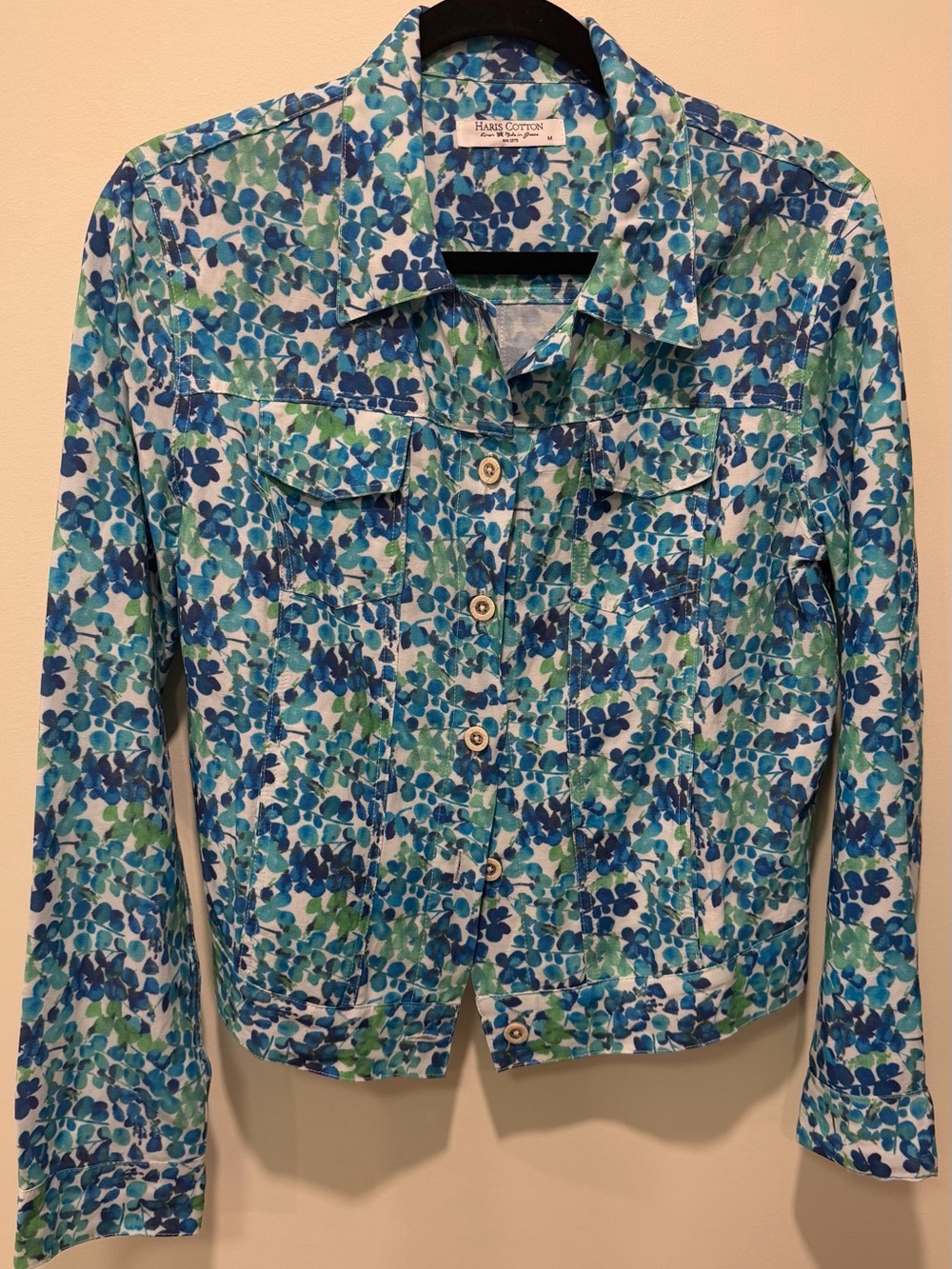Haris Cotton Women’s Floral Linen Blend Jacket – Like New – Size M